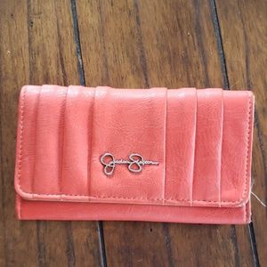 Jessica Simpson orange leather wallet